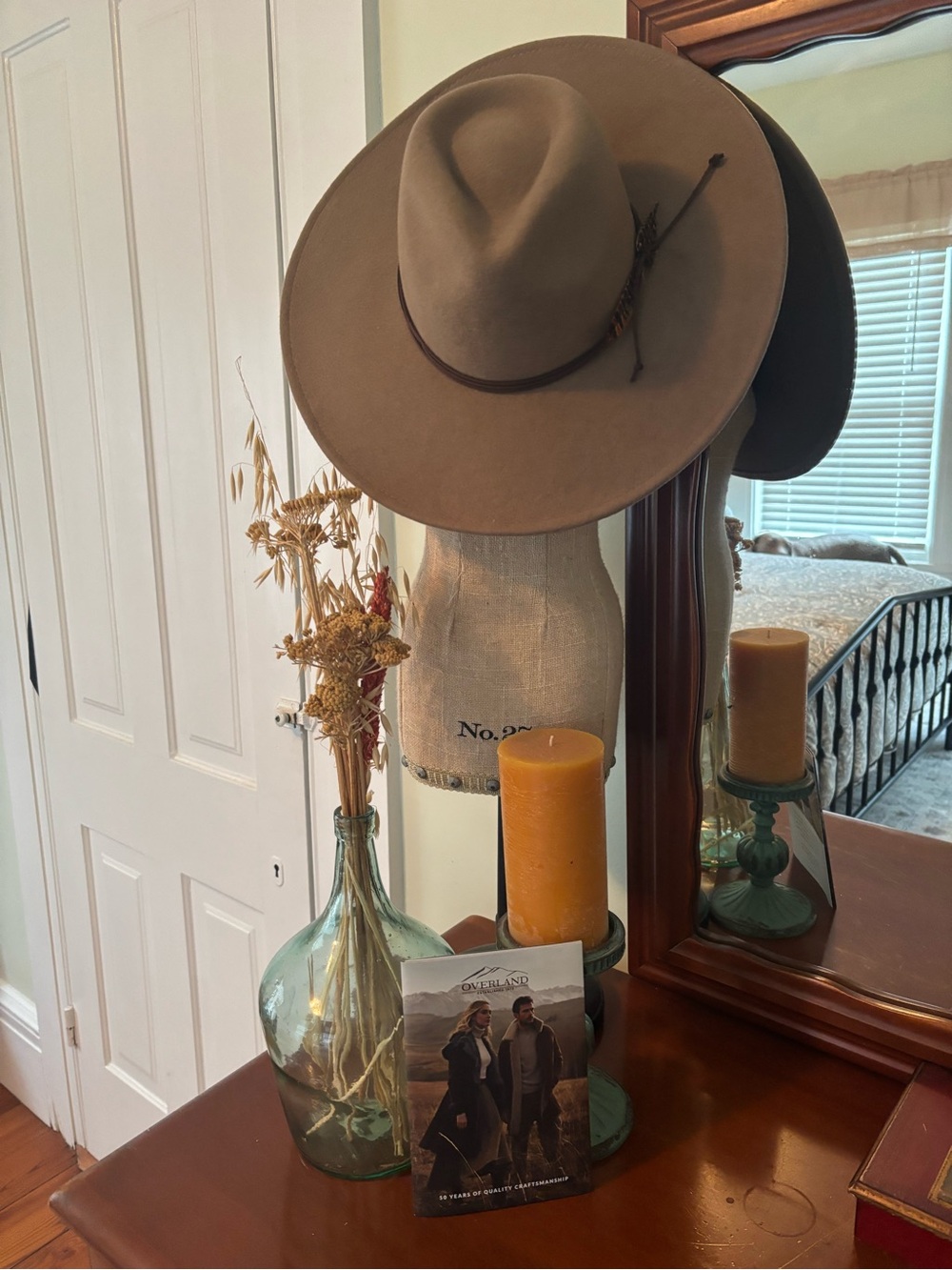Overland Brown Felt Hat with Feather Trim - Picture 2 of 9